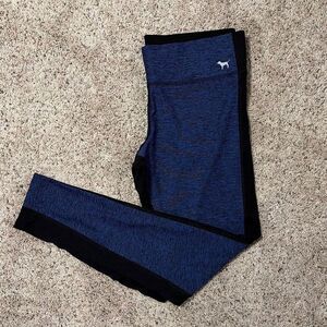 PINK Yoga Victorias Secret Blue Black Leggings Medium